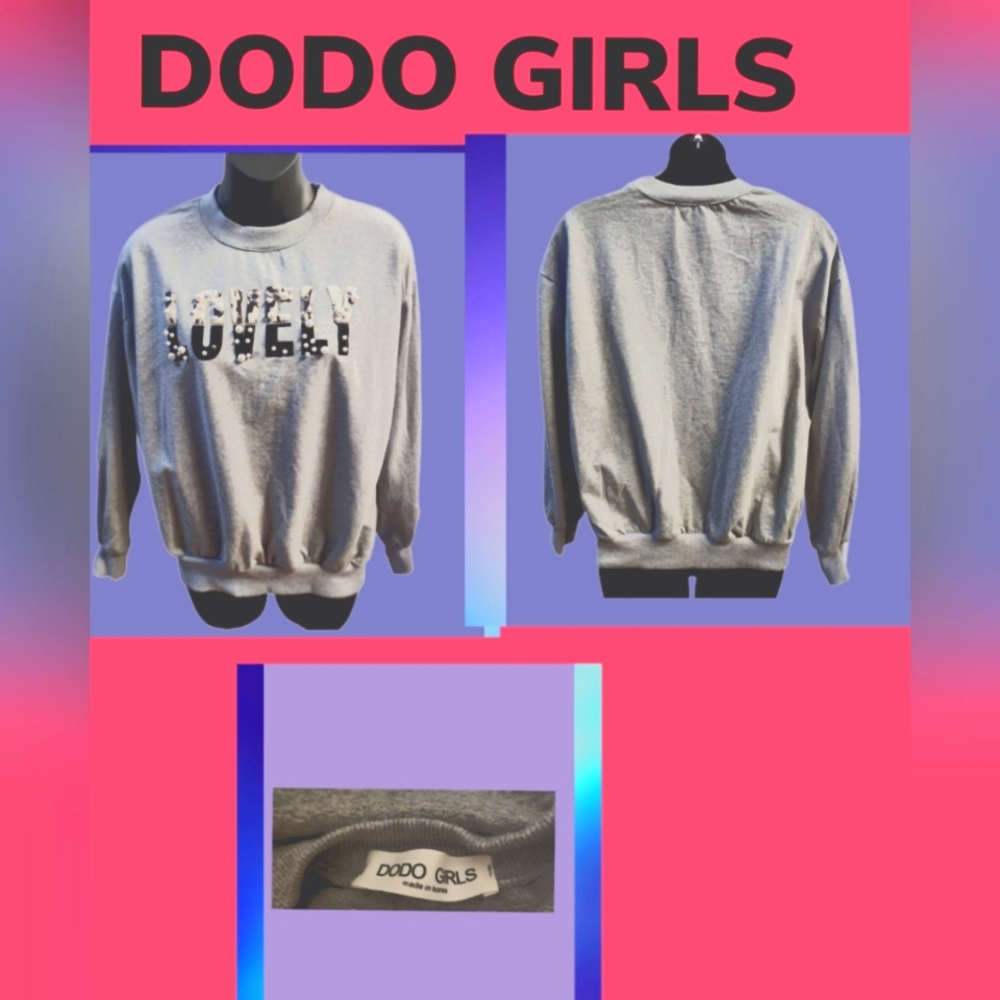 DODO GIRLS LOVELY BEADED SWEATSHIRT SIZE MEDIUM